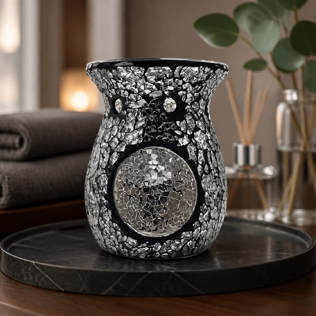 Mosaic Crackle Glass Tealight Burner