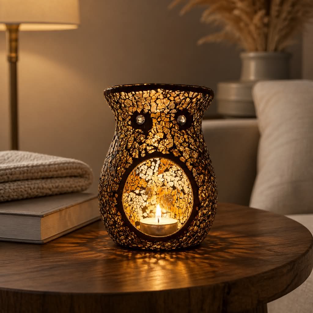 Mosaic Crackle Glass Tealight Burner
